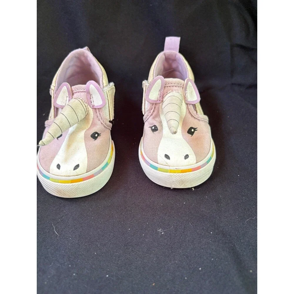 Vans girls size toddler 5 c sneaker shoes purple unicorns